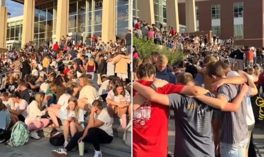 Oração reúne centenas de estudantes em clamor pela família de Charlie Kirk