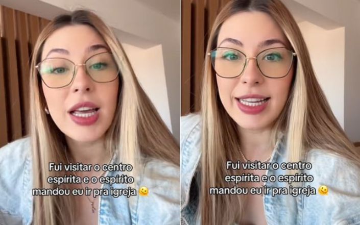 Entidade manda influenciadora deixar centro espírita e voltar à igreja