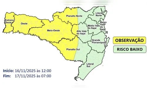 Defesa civil alerta para novo ciclone e fortes temporais em SC