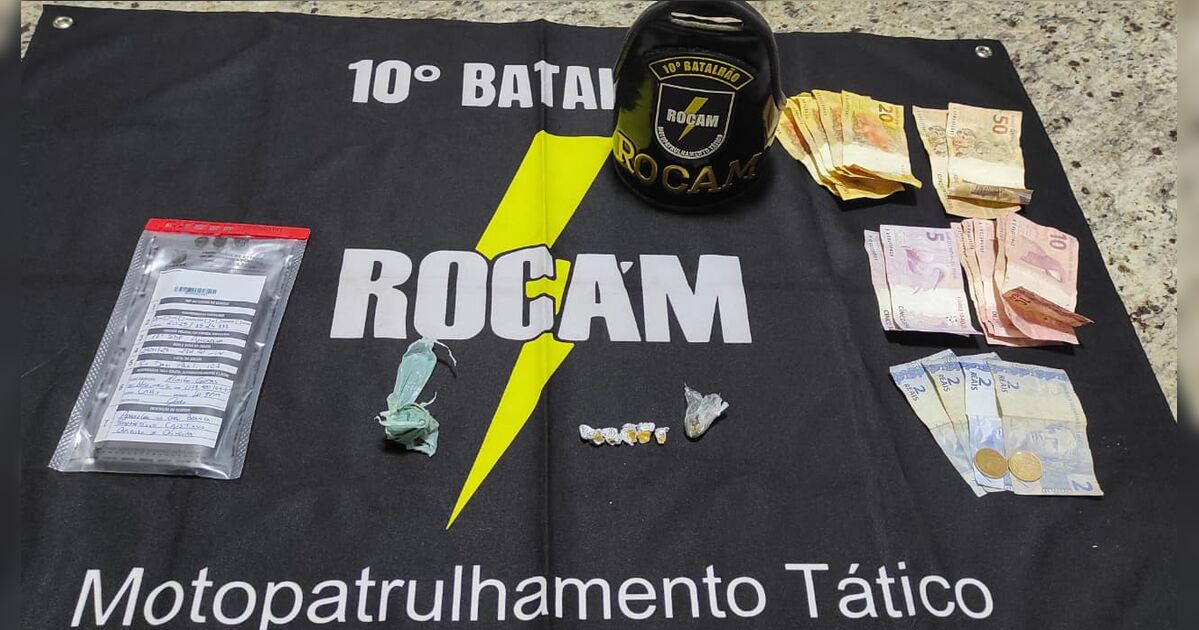Rocam prende dupla flagrada escondendo drogas em caçamba de entulhos