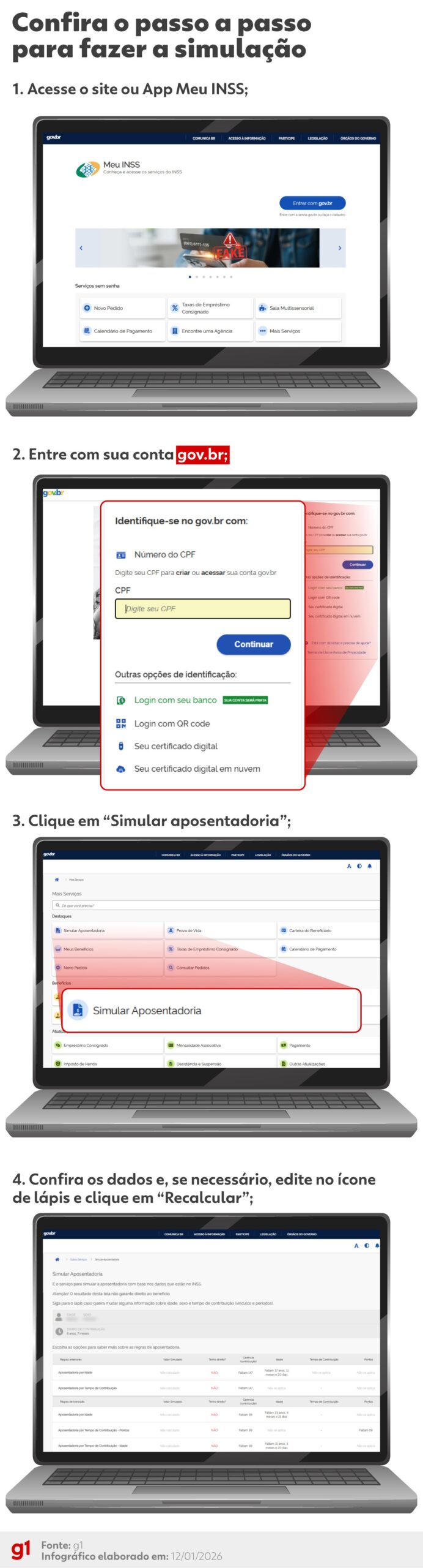 Aposentadoria 2026: simulador do INSS mostra valores e tempo de contribuição pelas novas regras