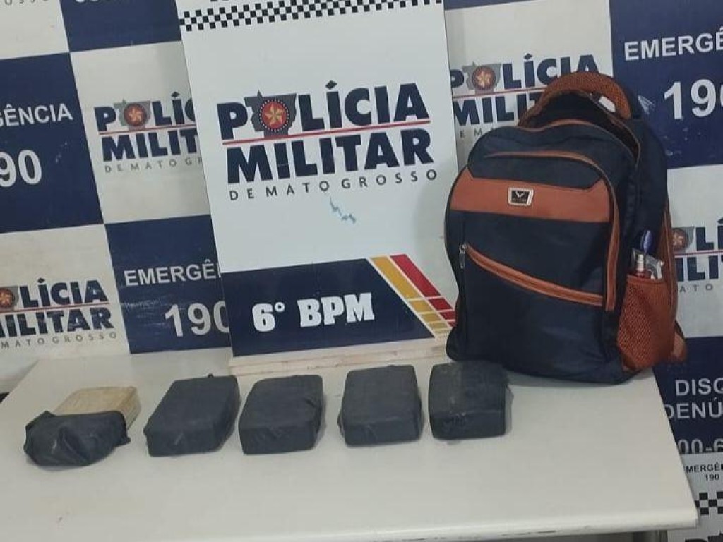 Polícia Militar prende mulher com cinco quilos de pasta base de cocaína em Cáceres