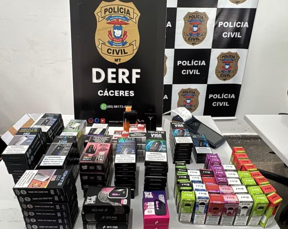 Polícia Civil detém jovens por receptação de cigarro eletrônico em Cáceres