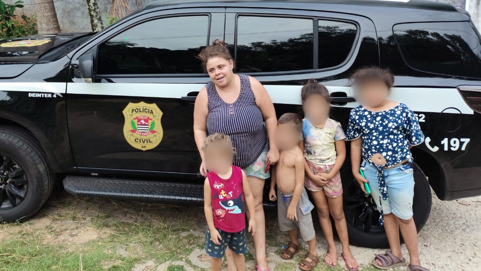 Mulher que desapareceu com quatro filhos no interior de SP é encontrada