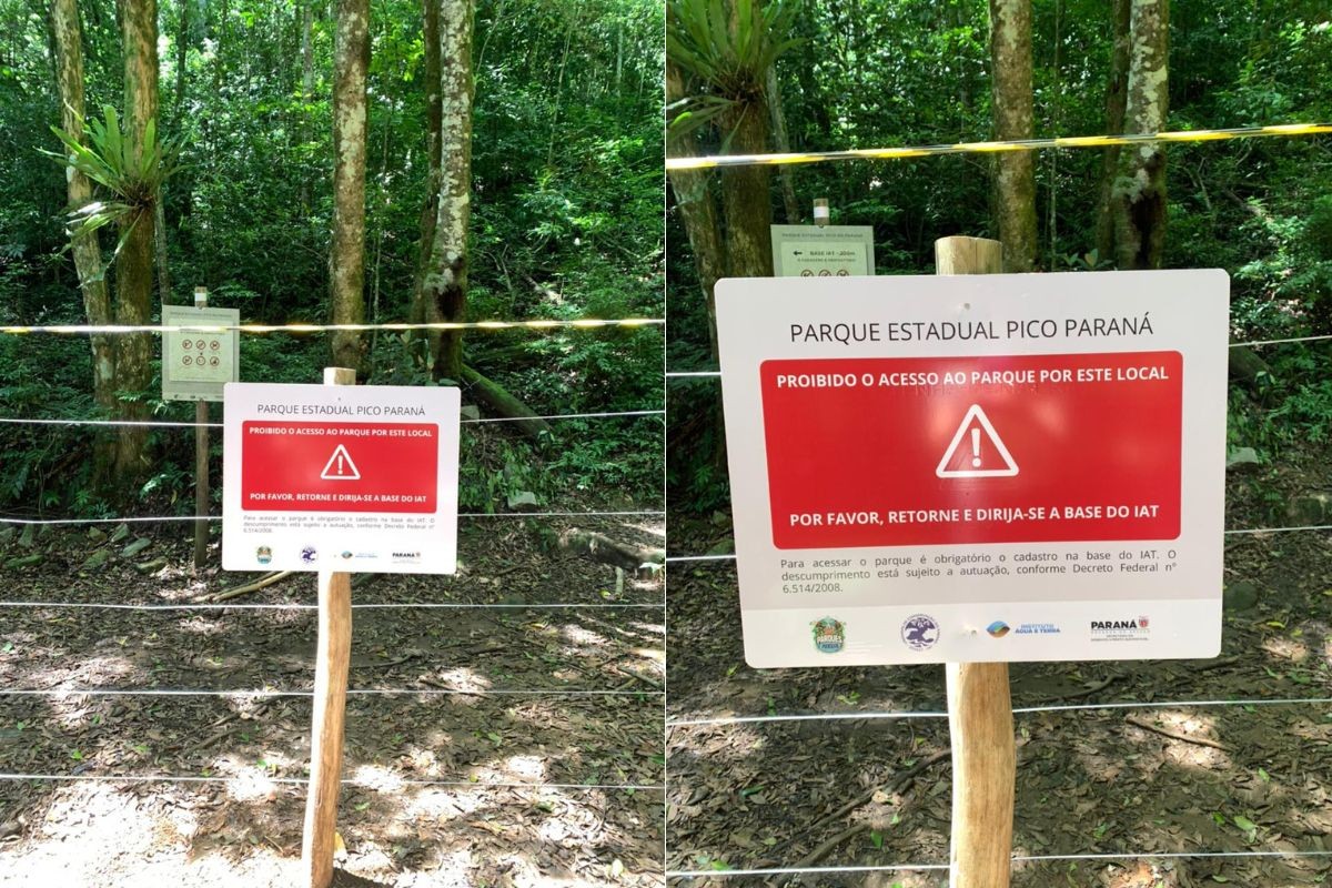Governo reforça sinalização em acesso irregular usado por jovem que se perdeu no Pico Paraná