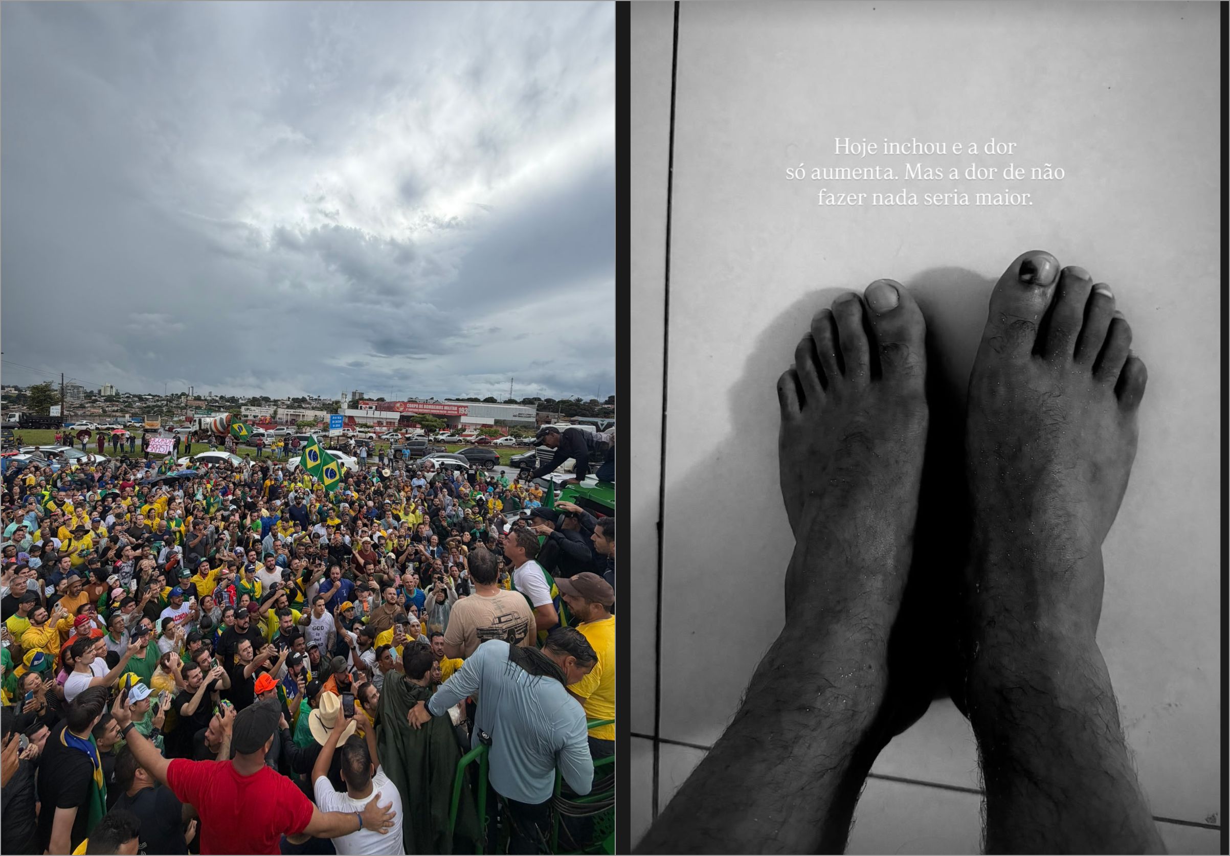 Nikolas Ferreira mostra pés machucados na caminhada a Brasília
