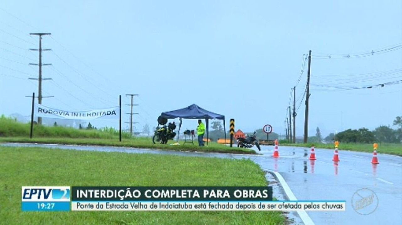 Ponte da Estrada Velha de Indaiatuba é fechada totalmente após danos causados pelas chuvas em Campinas; veja desvio