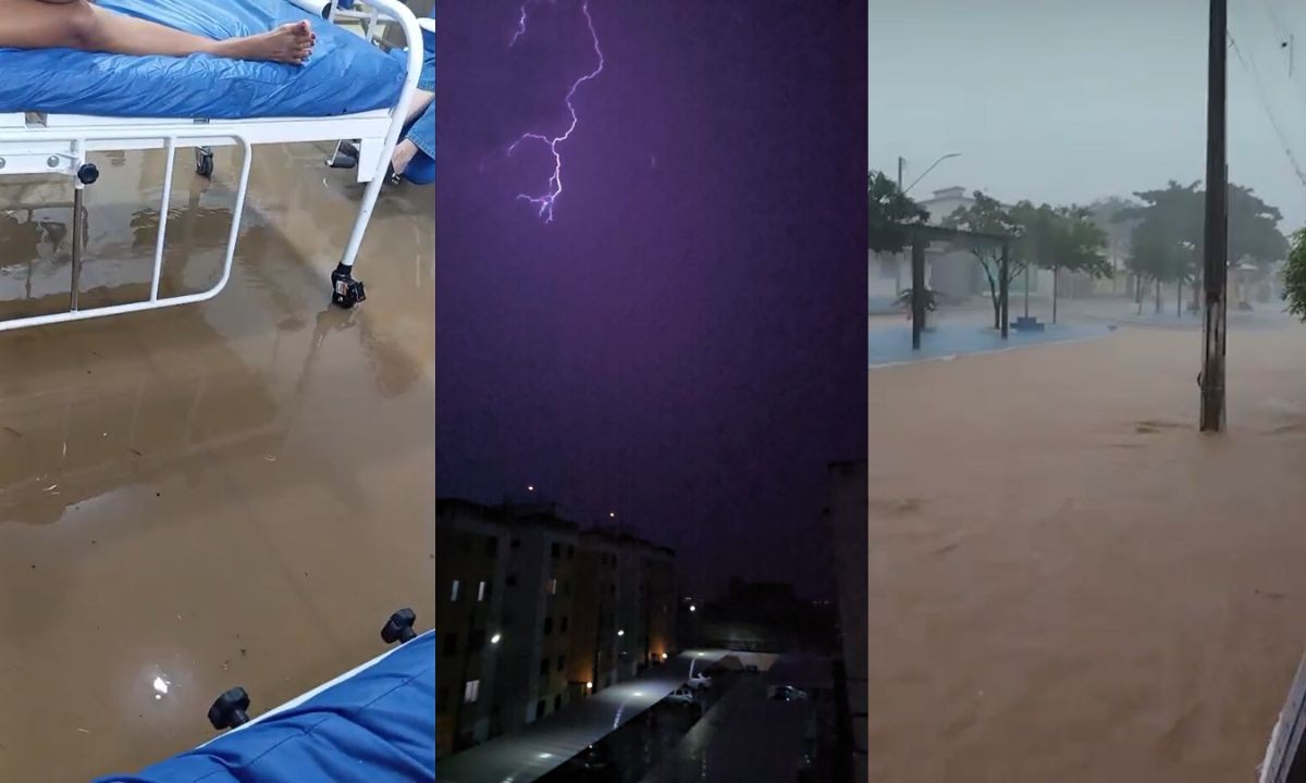 Hospital e academia alagados, queda de raios e ruas destruídas: chuvas causam estragos no interior da BA