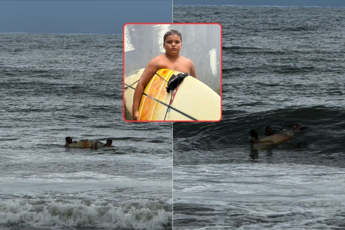 Surfista de 10 anos resgata turistas em situação de afogamento; VÍDEO