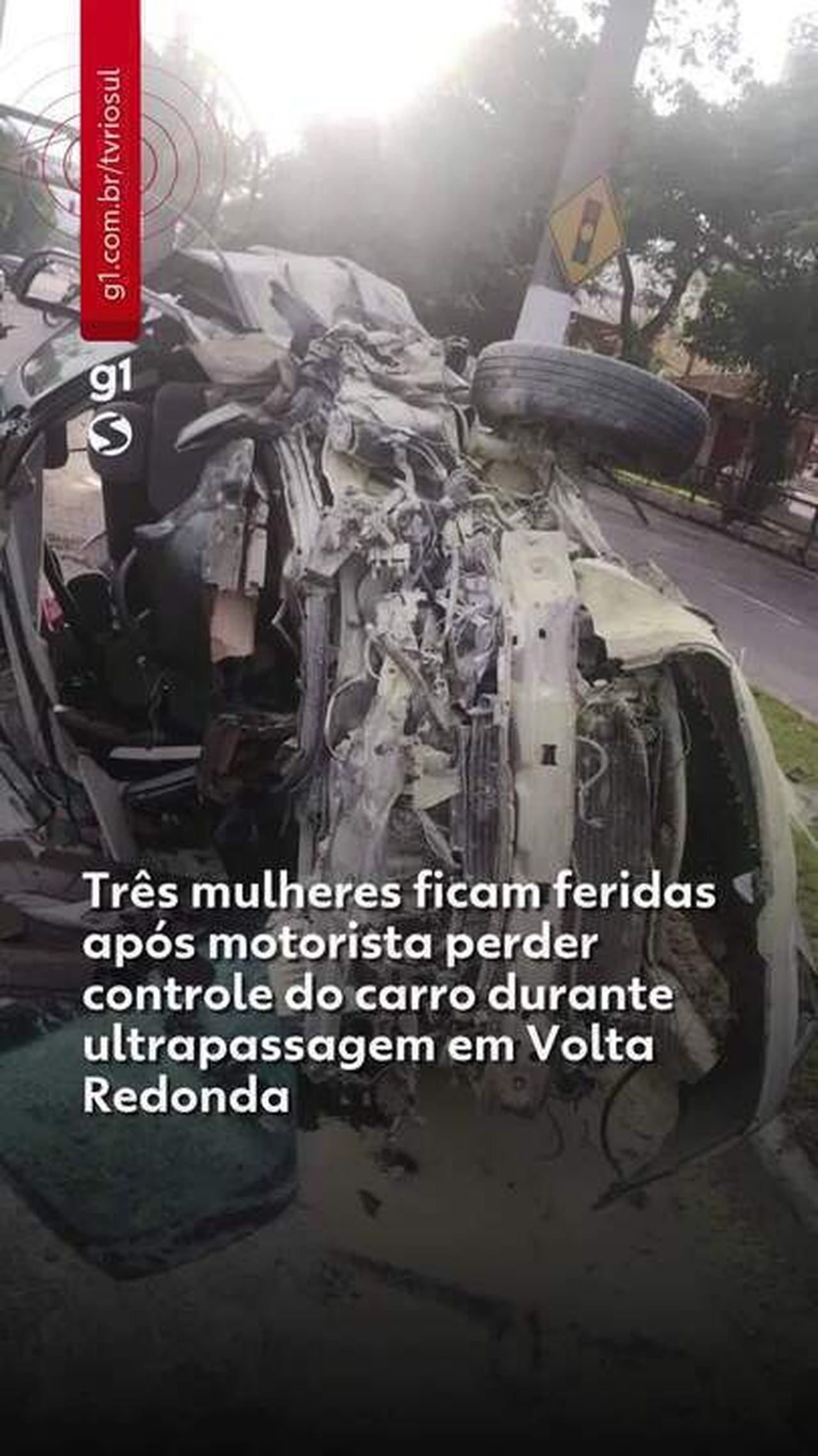 Acidente após ultrapassagem deixa três mulheres feridas em Volta Redonda