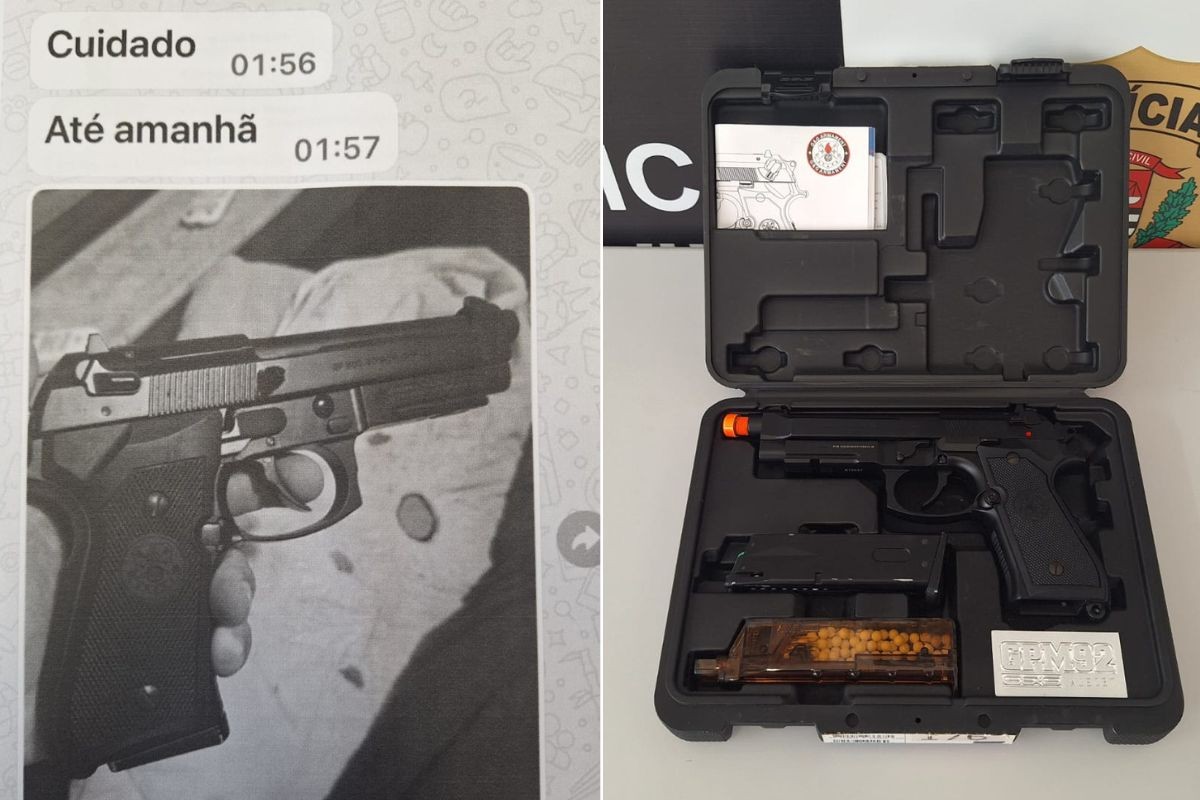 Homem usa arma de airsoft para ameaçar ex pelo WhatsApp: ‘Até amanhã’