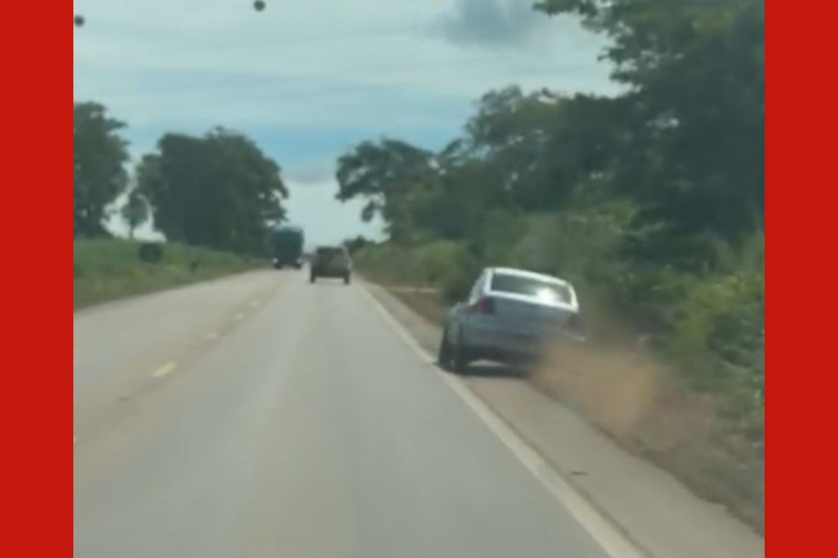 Vídeo: carro capota após zigue-zague e motorista morre em Rondonópolis