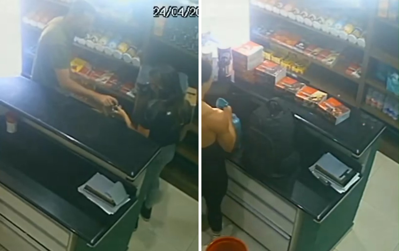 VÍDEO: câmeras registram esquema de furto com funcionárias e marido em loja de suplementos; prejuízo chega a R$ 200 mil