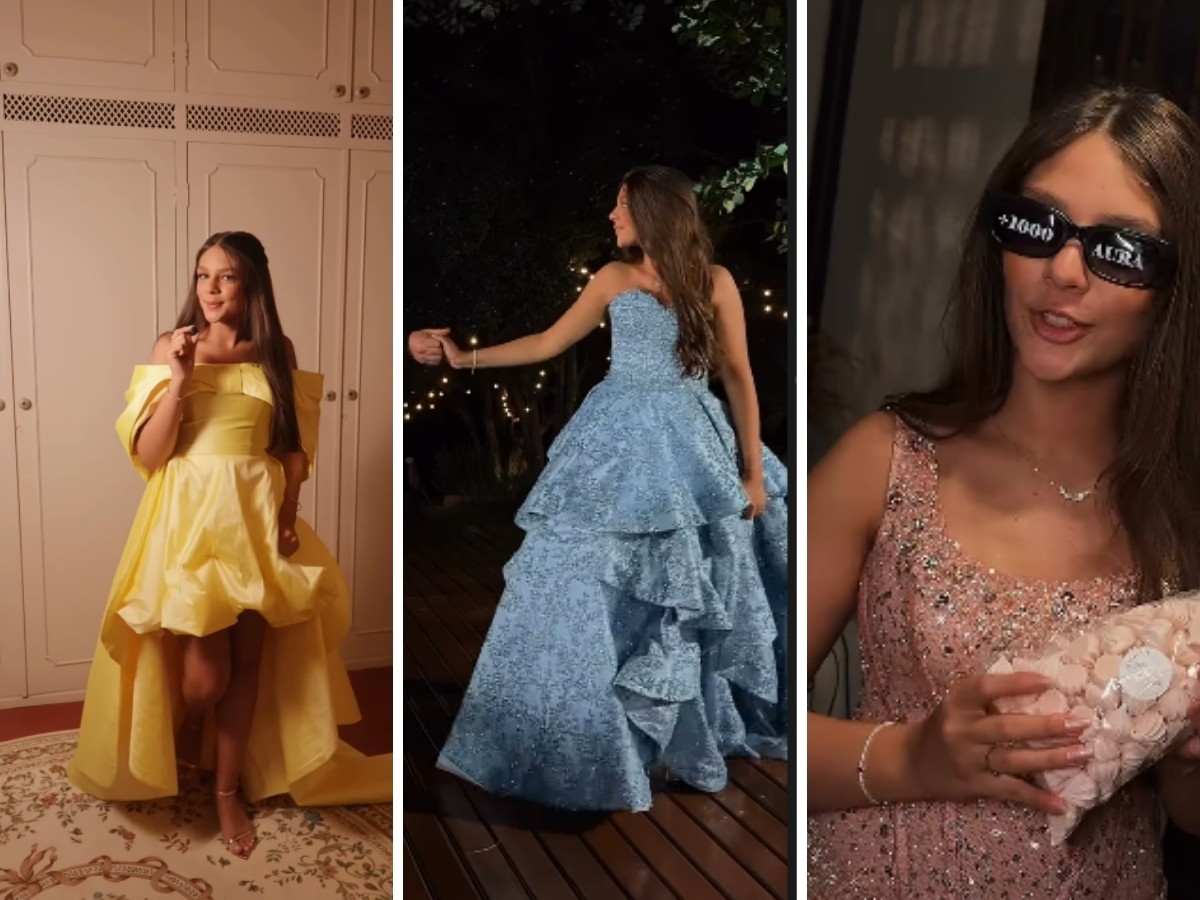 Neta de Leonardo exibe vestidos exclusivos de estilista de Piracicaba em festa de 15 anos