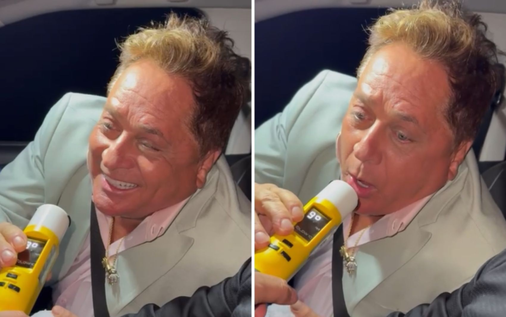 Leonardo canta para policial ao zerar teste do bafômetro, e Poliana brinca: ‘Milagre’; vídeo