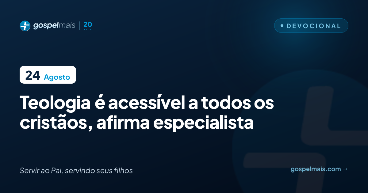 Teologia é acessível a todos os cristãos, afirma especialista